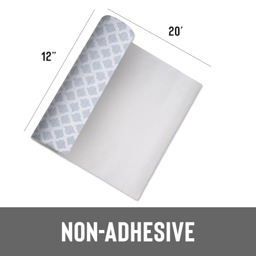 Brand Grip Prints Non-Adhesive Non-Slip Counter Top, Drawer/Shelf Liner, 12 x 20&#39;, Talisman Glacier Gray