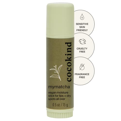 Mymatcha All-Over Moisture Stick, Lip Balm and Eye Cream for Dry Skin, With Organic Coconut Oil and Beeswax, Green Tea Mask Stick