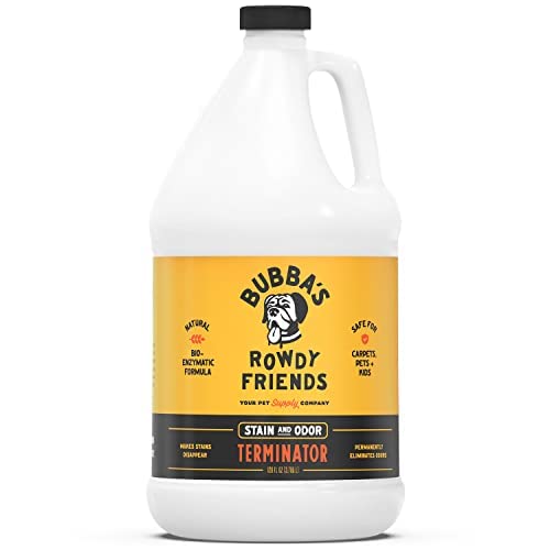 BUBBAS Super Strength Enzyme Cleaner - Pet Odor Eliminator - Carpet Stain Remover - Remove Dog &amp; Cat Urine Odor from Mattress, Sofa, Rug, Laundry, Hardwood Floors and more. Puppy Training Supplies
