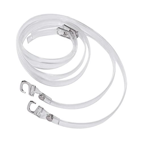 1 Pair of Womens Transparent Shoe Straps with Silver Bu
