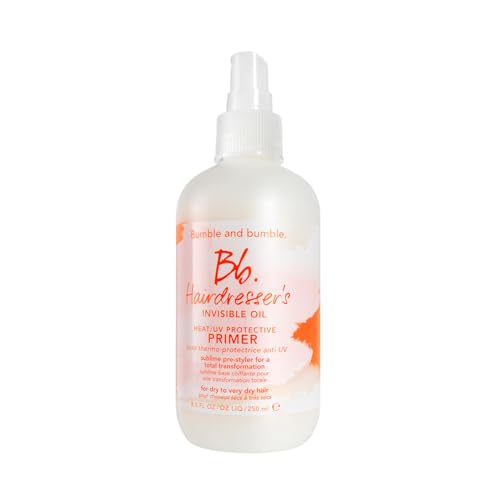 Hairdresser's Invisible Oil Heat/UV Protection Leave-In Conditioner Hair Primer | Hydrating, Anti Frizz, Color Safe | Straight, Coily | With Argan Oil + Coconut Oil, 8.5 fl. oz.