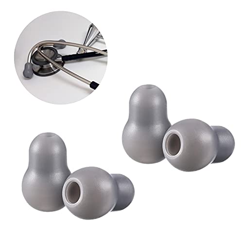 Silicone Ear Tips Earplug Replacement for Littmann Stethoscopes - Comfortable Fit Littman Ear Tips Replacement,Stethoscope Ear Pieces,Cardiology IV Parts &amp; Littmann Stethoscope Parts (Grey)