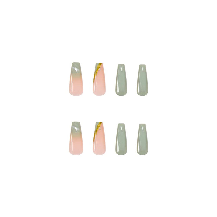 24Pcs Press on Nails Long Square Coffin Fake Nails Diamond False Nails Rhinestone Glossy Ballerina Clip on Nails Full Cover Fake Nails for Women and Girls (Diamond False Nails-F)