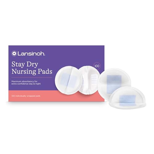 Stay Dry Disposable Nursing Pads, Soft and Super Absorbent Breast Pads, Breastfeeding Essentials for Moms, 100 Count