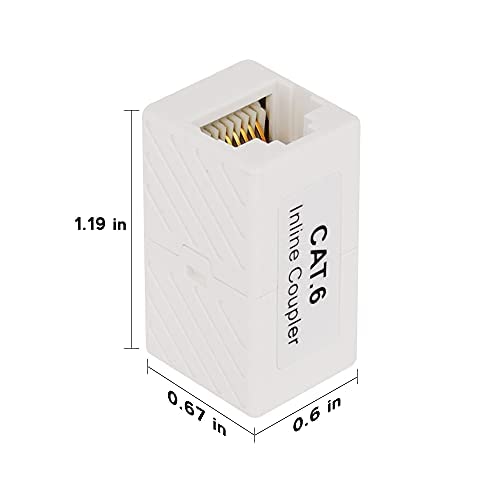 Iwillink RJ45 Coupler Ethernet Connector, Female to Female RJ45 Connector for Cat7 Cat6 Cat5e Cat5 Ethernet Cable, Extender Adapter, 10 Pack, White