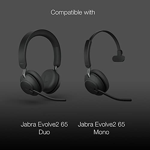 Ear Cushions Pads for Jabra Evolve2 65, Elite 45h, Evolve2 40, Bluetooth and Corded USB Headsets, Global Teck 2pk Replacement Spare Leatherette Ear Cushion (2-Pack Ear Cushions)
