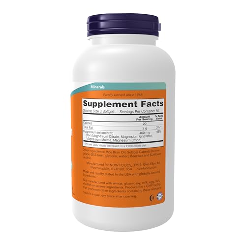 NOW Supplements, Magnesium Citrate, With Glycinate &
