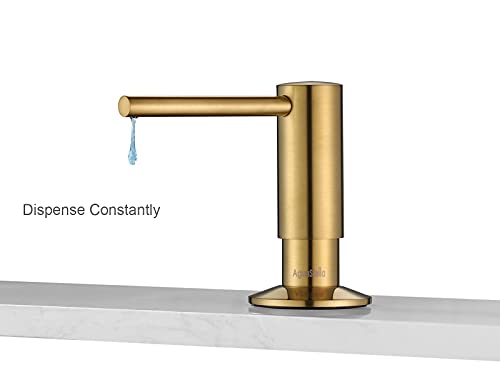 ASF026BG Built in Soap Dispenser Brushed Gold for Kitchen Sink with Soap Bottle Countertop Pump