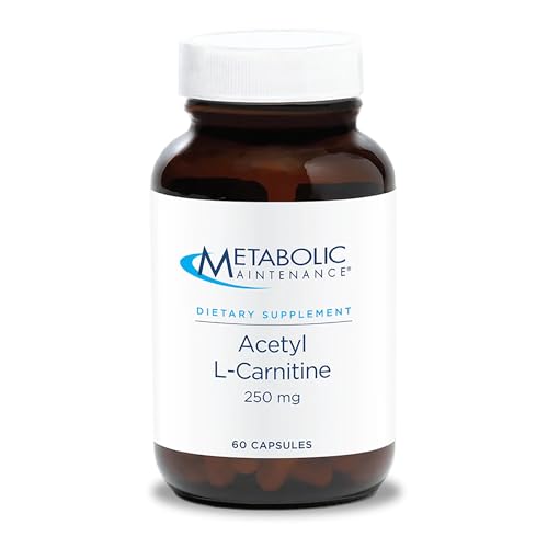 Acetyl L-Carnitine - Pure 250mg Amino Acid Supplement for Antioxidant, Cognitive, Memory + Mood Support - Helps Nourish Nerve Health in The Brain (60 Capsules)