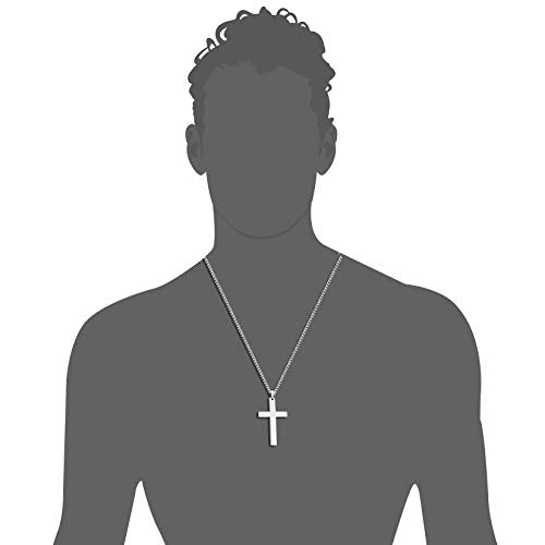 Stainless Steel Cross Pendant Chain Necklace for Men Women, 24 Inches