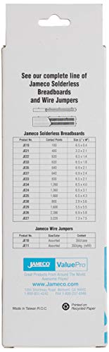 Jameco Valuepro 830-Point Solderless Breadboard, 6.5 x 