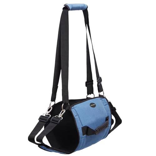 COODEO Dog Carry Sling, Emergency Backpack Pet Legs Support & Rehabilitation Dog Lift Harness for Nail Trimming, Dog Carrier for Senior Dogs Joint Injuries, Arthritis, Up and Down Stairs(XL, Blue)