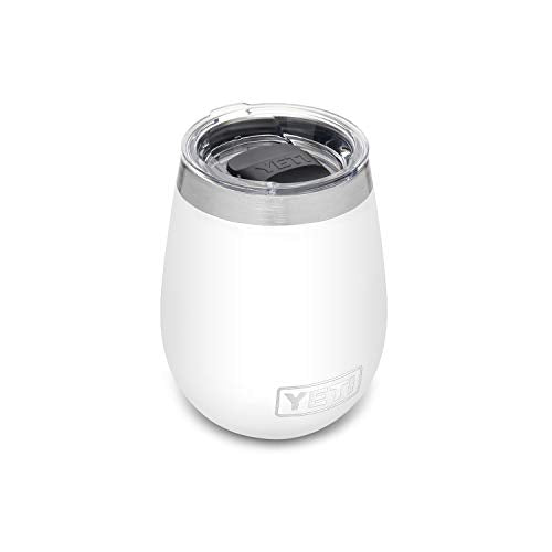 Rambler 10 oz Wine Tumbler, Vacuum Insulated, Stainless Steel with MagSlider Lid, White