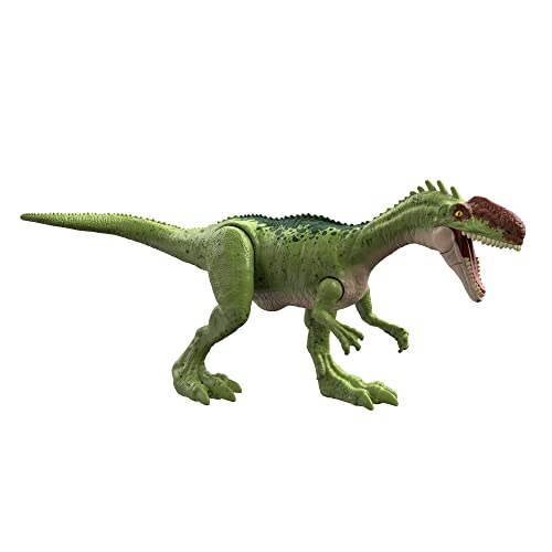 Jurassic World Camp Cretaceous Fierce Force Dinosaur Action Figure, Monolophosaurus Dino Toy with Movable Joints, Realistic Sculpting & Single-Strike Motion