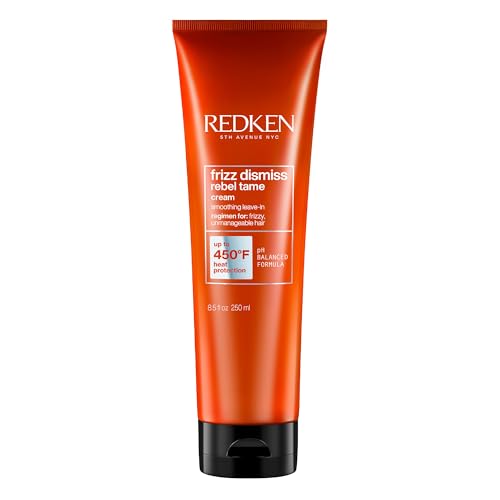 Frizz Dismiss Rebel Tame Leave-In Cream, Heat Protection to 450°F, Controls Frizz &amp; Humidity, Smooths Hair, Sulfate Free, 8.05oz