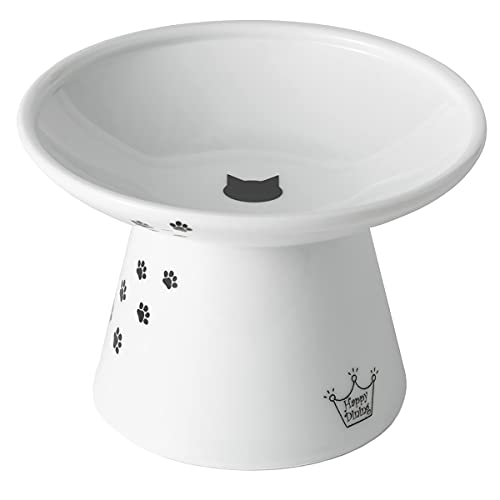 Necoichi Extra Wide Raised Cat Food Bowl, Elevated, Prevent Neck & Whisker Fatigue, Dishwasher and Microwave Safe, No.1 Seller in Japan! (Cat, Extra Wide)