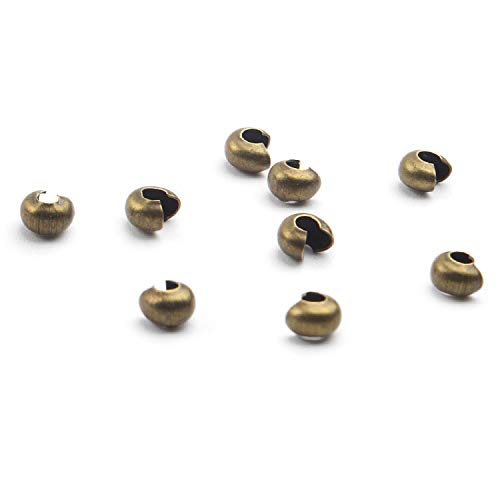 300 Pieces Crimp Beads Covers Half Round Open Tube Bead