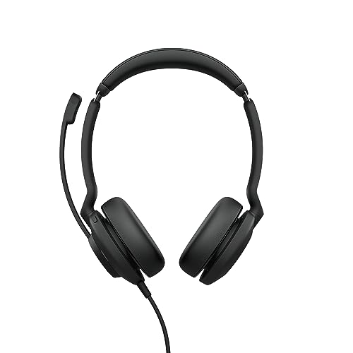 Jabra Evolve2 30 MS Wired Headset, USB-A, Stereo, Black – Lightweight, Portable Telephone Headset with 2 Built-in Microphones – Work Headset with Superior Audio and Reliable Comfort