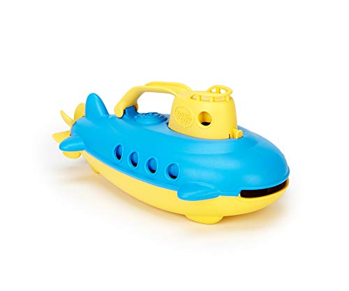 Submarine in Yellow & blue - BPA Free, Phthalate Free, Bath Toy with Spinning Rear Propeller. Safe Toys for Toddlers, Babies