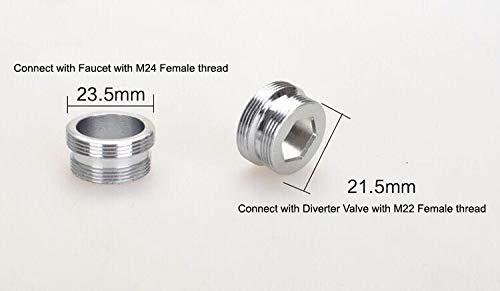 Faucet Adapter M22 Male (Bottom)+M24 Male (top) for Bathroom and Kichen Sink Faucet (M22 to M24 Faucet Adapter)
