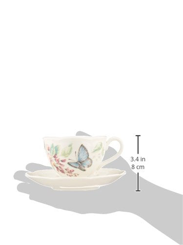 Lenox Porcelain Meadow Cup and Saucer, 1.3 LB, Blue But