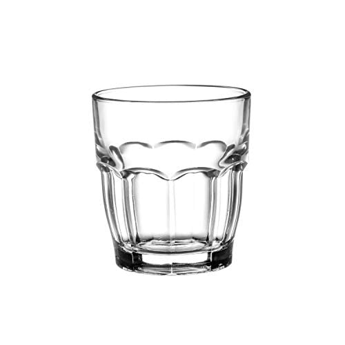 Rock Bar Stackable Juice Glasses – Set Of 6 Dishwasher Safe Drinking Glasses For Soda, Milk, Coke, Beer, Spirits – 6.75oz Durable Tempered Glass Water Tumblers For Daily Use
