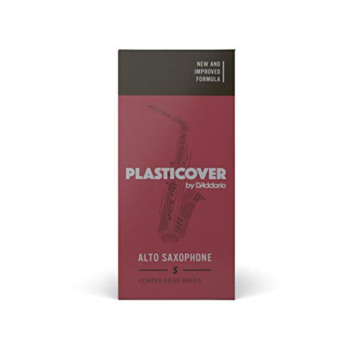 D&#39;Addario Woodwinds Plasticover Alto Sax Reeds, Strength 1.5, 5-pack