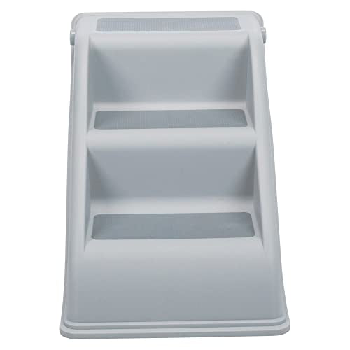 3 Step Pet Stairs, Lightweight and Collapsible, Easy to Store, Non-Slip Treads, Gray