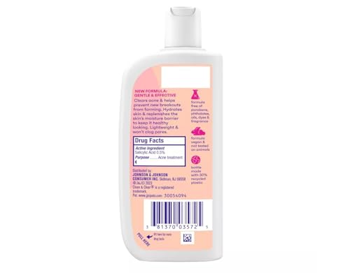 Clean &amp; Clear Essentials Dual Action Facial Moisturizer with Salicylic Acid Acne Medication to Treat Acne and Prevent Pimples, Oil Free Face Moisturizer Cream for Acne-Prone Skin, 4 oz