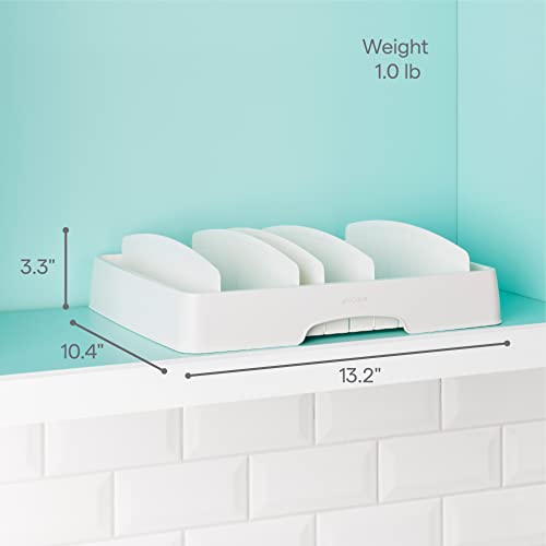 StoraLid Adjustable Food Container Lid Organizer for Kitchen Cabinet Storage, Large