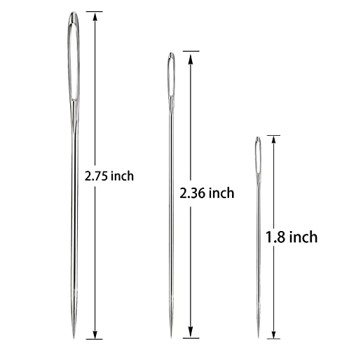 Large Eye Sewing Needles, Sewing Needles, Stainless Steel Embroidery Thread Needle, Handmade Yarn Knitting Needles Leather Needle (15 Pieces)