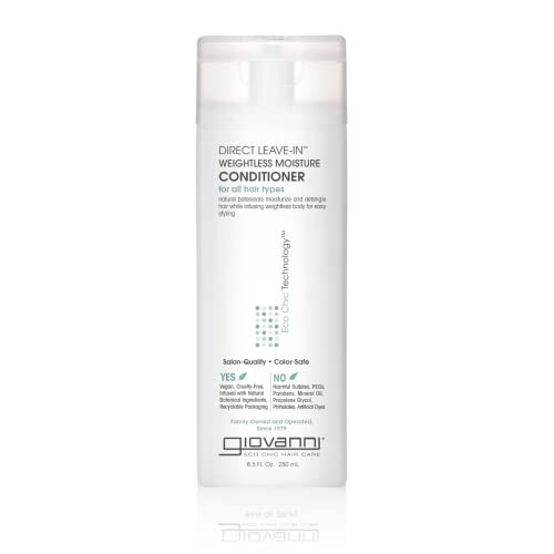Direct Leave In Weightless Moisture Conditioner - Co-Wash, Great for Curls & Wavy Hair, Wash & Go, Salon Quality, No Parabens, Infused with Natural Botanical Ingredients - 8.5 oz