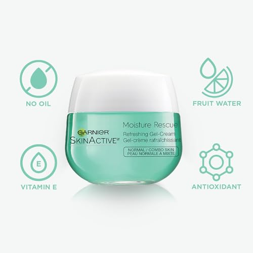 SkinActive Moisture Rescue Refreshing Gel-Cream for Normal/Combo Skin, Oil-Free, 1.7 Oz (50g), 1 Count (Packaging May Vary)