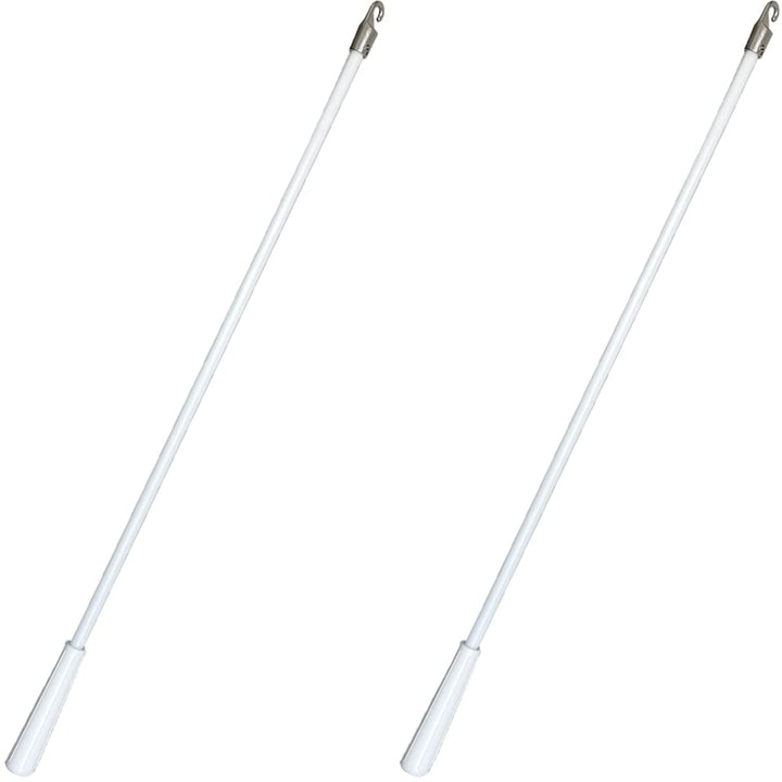 2pcs 35.5inch 900mm Length Drapery Wand Curtain Pull Rod Fiberglass Material Blind Wand Vertical Blinds Rod with Hook Blind Opener Stick Tilt Rod