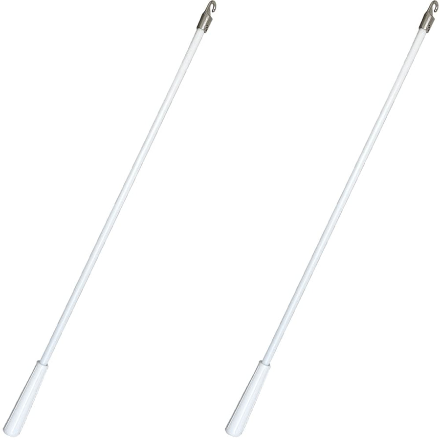 2pcs 35.5inch 900mm Length Drapery Wand Curtain Pull Rod Fiberglass Material Blind Wand Vertical Blinds Rod with Hook Blind Opener Stick Tilt Rod