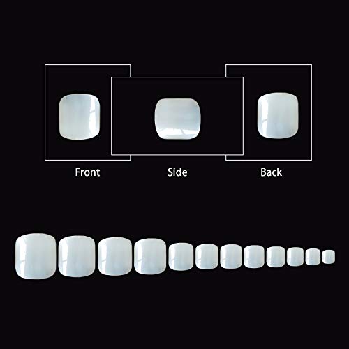 500Pcs Fake ToeNail Tips Full Cover Artificial Toe False Nails Set Toe Art Nails Natural Toe Nail Design Manicure Tools