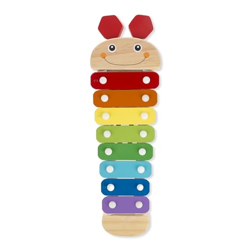 Melissa & Doug Caterpillar Xylophone Musical Toy With Wooden Mallets 15.25 x 6.5 x 1.5 - For Toddlers,Ages 3+,Blue