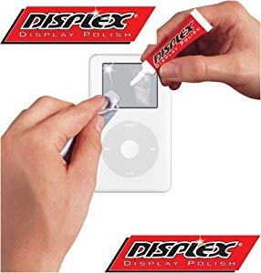 Displex Plastic Display Polish Scratch Remover for Cell Phone LCD Screens with Microfiber Cloth and Polishing Wheel