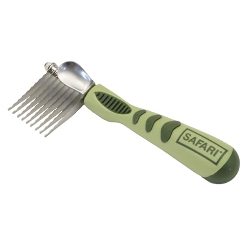 Pet Safari Dog De-Matting Comb - Serrated Stainless Steel Grooming Tool for Dogs with Medium to Long Hair - Keeps Coats Smooth & Soft - One Size
