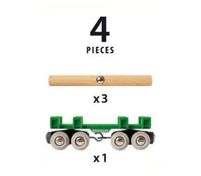 BRIO World - 33696 Lumber Loading Wagon | 4 Piece Toy T