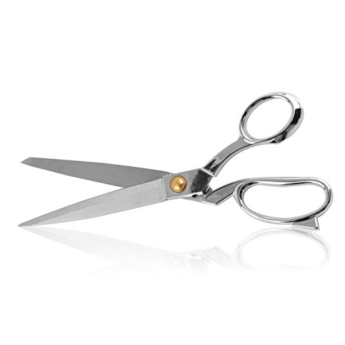 ® Heavy Duty 10.5 Scissors For Cutting Fabric, Leather, and Raw Materials (10.5 Inch Silver)