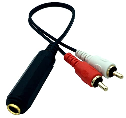 Dafensoy 6.35mm to RCA Y Cable 1/4 Inch to 2RCA Splitte