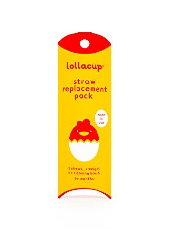 Lollacup Straw Replacement Kit - Includes 2 Straws, 1 Weight &amp; 1 Cleaning Brushes - Made in USA - BPA/BPS/PVC/Phthalate Free - Dishwasher Safe