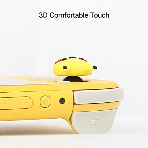 Cute Switch Thumb Grip Caps Compatible with Nintendo Switch OLED/Lite Console, Kawaii Soft Silicone Analog Stick Button Cover for NS Joycon Controller, 4PCS Joystick Cap for Kirby Fans