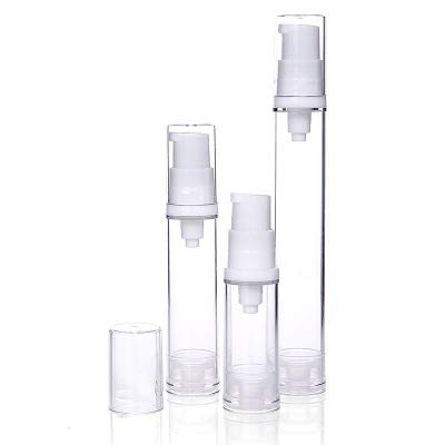 10pcs Airless Pump Press Bottle Empty Plastic Vacuum Lotion Bottles Clear Containers Cosmetics Skincare Travel Size Dispenser (10ml)