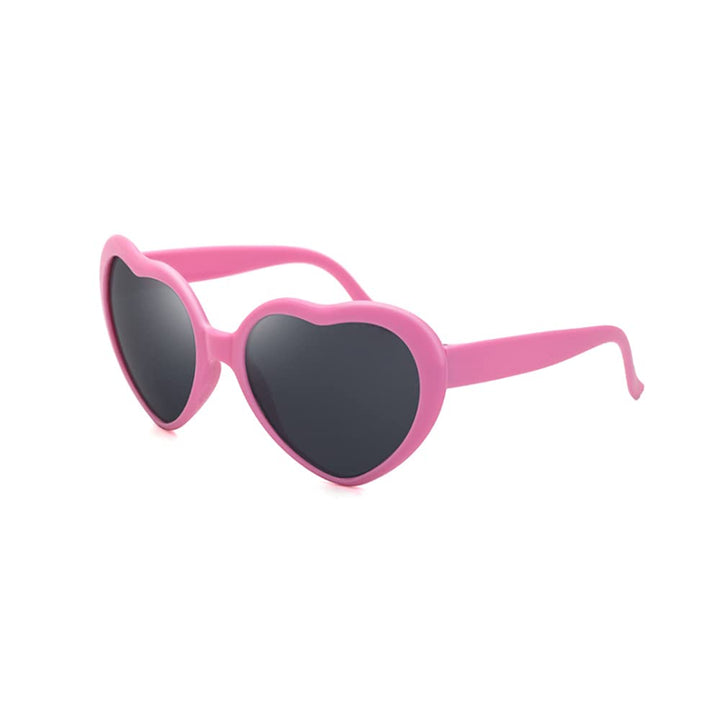 Heart Effect Diffraction Glasses,See Hearts,Special Effect,Light Changing Eyewear,Light Becomes Love and Romantic Glasses,for Raves, Music Festivals,Christmas,Wedding Party,Outdoor (Pink)
