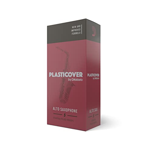 D&#39;Addario Woodwinds Plasticover Alto Sax Reeds, Strength 1.5, 5-pack