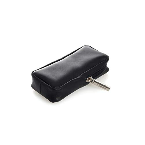 Shave Ready DOVO Zippered Leather Case For Safety Razors, Black