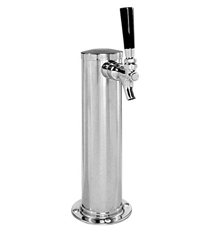 Single Tap Chrome Draft Kegerator beer tower, 2 1/2 Diameter
