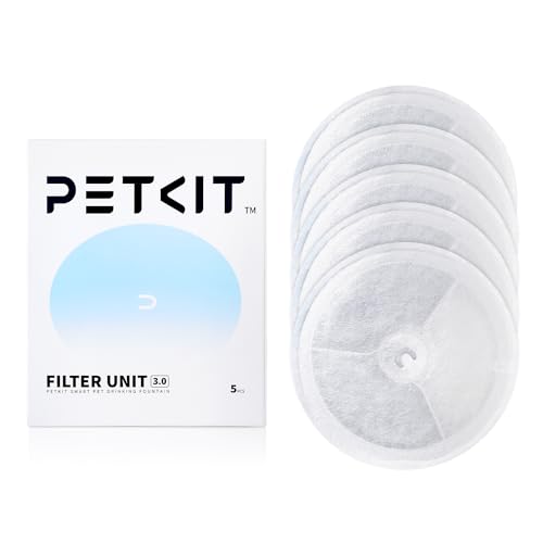 Filter Units 2.0 for EVERSWEET 2/2S, EVERSWEET 3 and CYBERTIAL PUREDRINK Water Fountain, Replacement Filters (5 Pcs), Dog